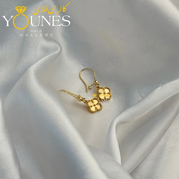 گوشواره طلا ونکلیف تراش دار